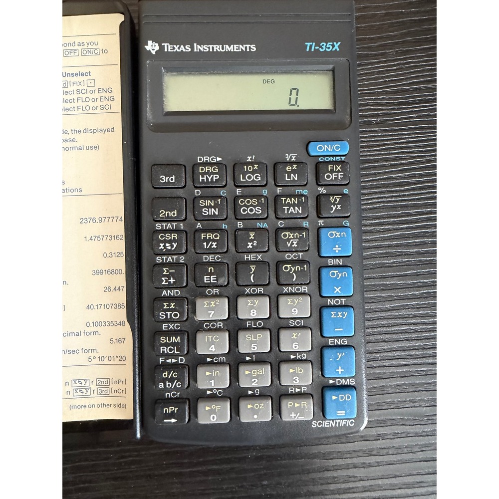 Texas Instruments TI-35X Scientific Calculator Vintage Black with Cover